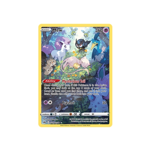 Mew GG10/GG70 Holo Rare Galarian Gallery Crown Zenith Pokemon Card Single