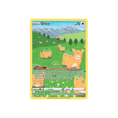 Ditto GG22/GG70 Holo Rare Galarian Gallery Crown Zenith Pokemon Card Single