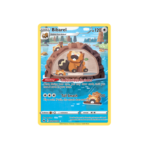 Bibarel GG25/GG70 Holo Rare Galarian Gallery Crown Zenith Pokemon Card Single