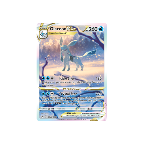 Glaceon VSTAR GG40/GG70 Ultra Rare Galarian Gallery Crown Zenith Pokemon Card Single