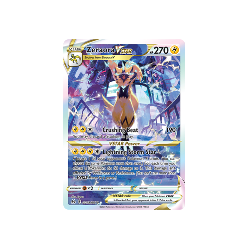 Zeraora VSTAR GG43/GG70 Ultra Rare Galarian Gallery Crown Zenith Pokemon Card Single