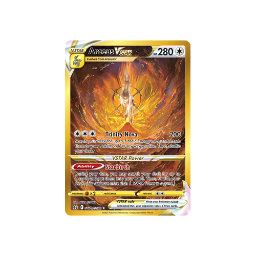 Arceus VSTAR (Secret) GG70/GG70 Secret Rare Galarian Gallery Crown Zenith Pokemon Card Single