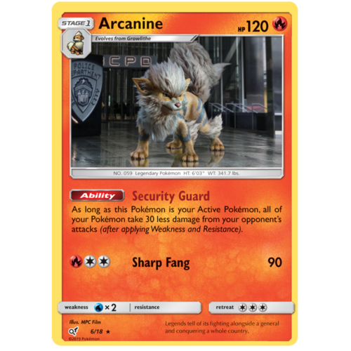 Detective Pikachu - Arcanine 06/18 Holo Rare