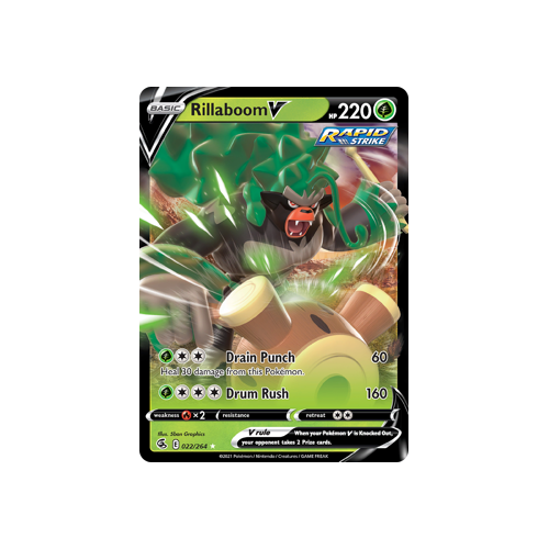Rillaboom V Ultra Rare 022/264 Fusion Strike Singles