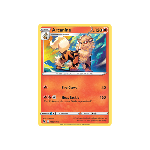 Arcanine Rare 033/264 Fusion Strike Singles