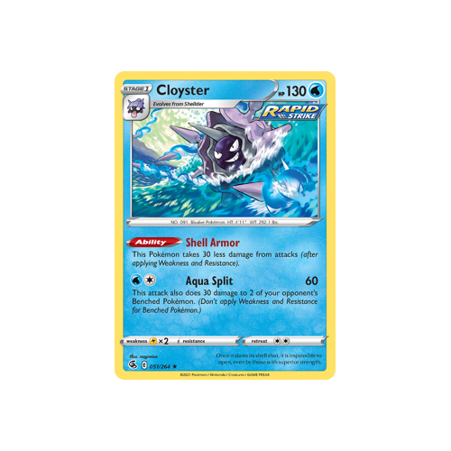 Cloyster Rare 051/264 Fusion Strike Singles