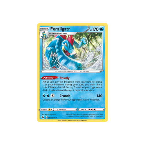 Feraligatr Holo Rare 057/264 Fusion Strike Singles