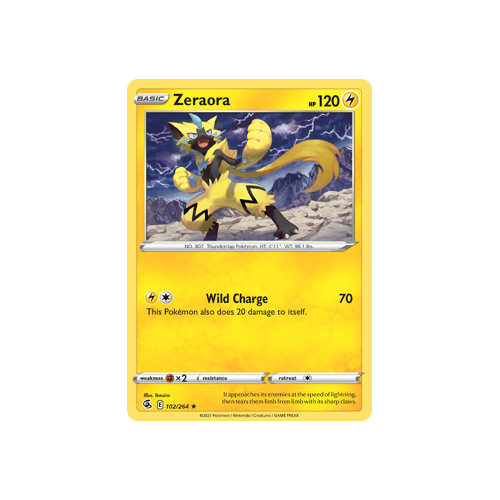 Zeraora Rare 102/264 Fusion Strike Singles