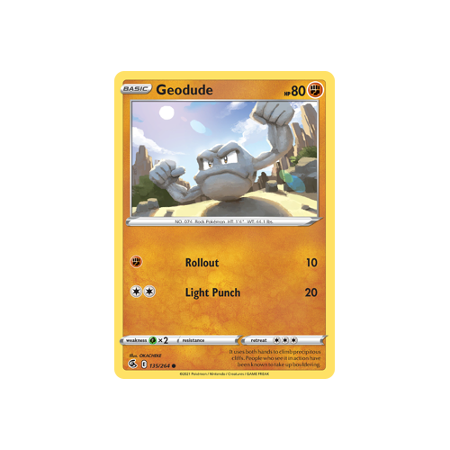 Geodude Common 135/264 Fusion Strike Singles