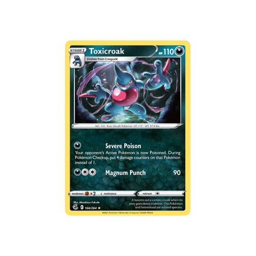 Toxicroak Rare 166/264 Fusion Strike Singles