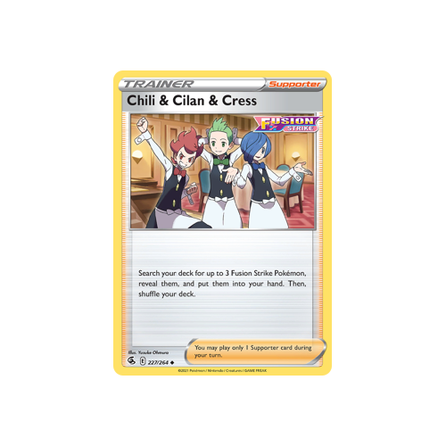 Chili & Cilan & Cress Uncommon 227/264 Fusion Strike Singles