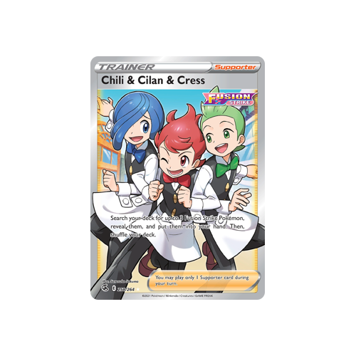 Chili & Cilan & Cress (Full Art) Ultra Rare 258/264 Fusion Strike Singles