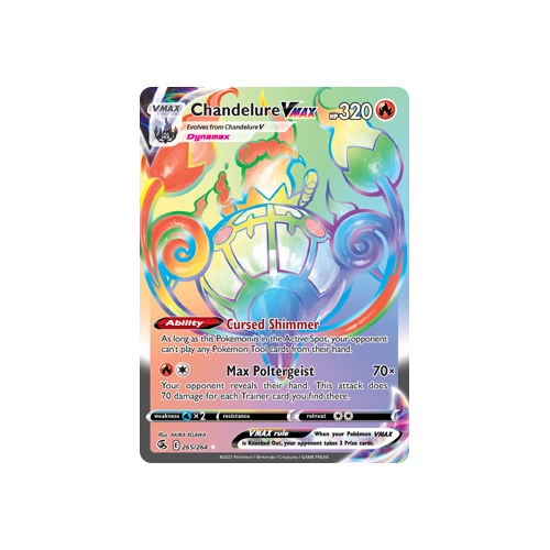 Chandelure VMAX (Secret) Secret Rare 265/264 Fusion Strike Singles