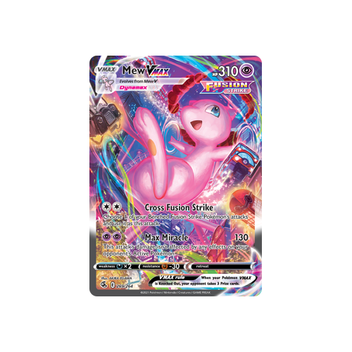 Mew VMAX (Alternate Art Secret) Secret Rare 269/264 Fusion Strike Singles