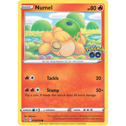 Numel (Peelable Ditto) 013/078 Common Pokemon Go Pokemon Card Single