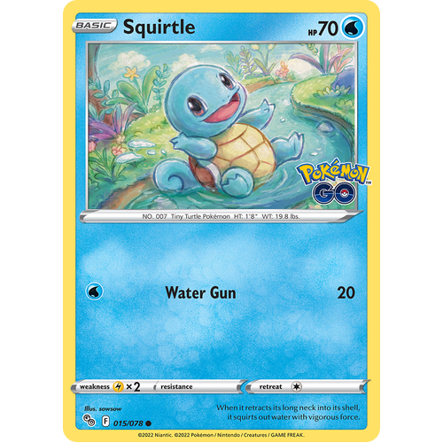 Squirtle 015/078 Common Pokemon Go Pokemon Card Single
