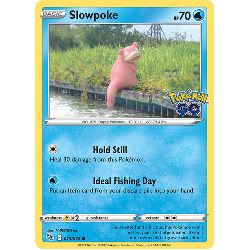 Slowpoke 019/078 Common Pokemon Go Pokemon Card Single