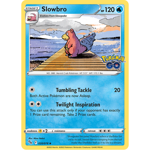 Slowbro 020/078 Uncommon Pokemon Go Pokemon Card Single