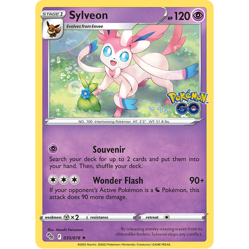 Sylveon 035/078 Holo Rare Pokemon Go Pokemon Card Single