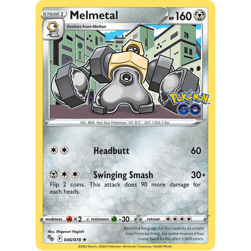 Melmetal 046/078 Holo Rare Pokemon Go Pokemon Card Single