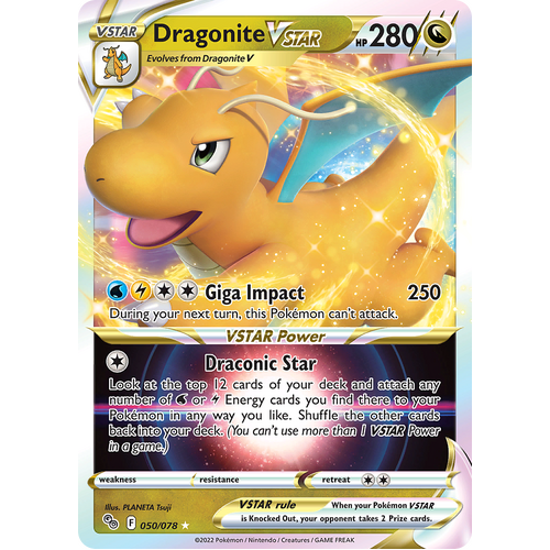 Dragonite VSTAR 050/078 Ultra Rare Pokemon Go Pokemon Card Single