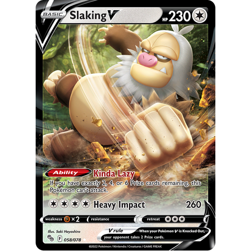 Slaking V 058/078 Ultra Rare Pokemon Go Pokemon Card Single