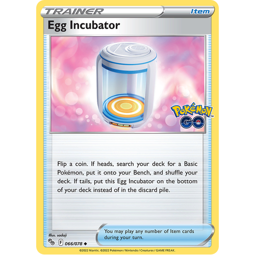 Egg Incubator 066/078 Uncommon Pokemon Go Pokemon Card Single