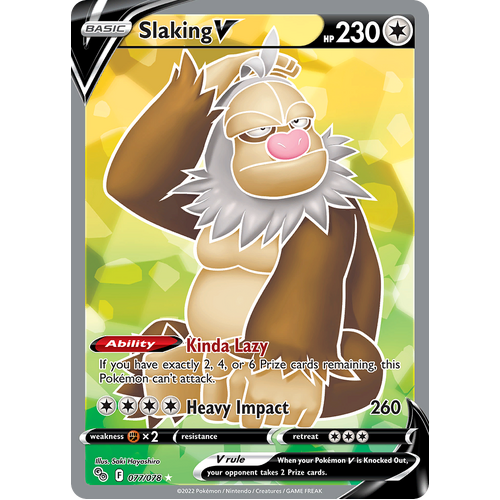Slaking V (Full Art) 077/078 Ultra Rare Pokemon Go Pokemon Card Single