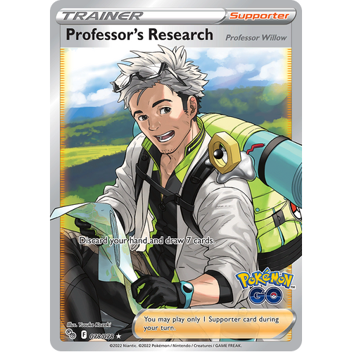Professor's Research (Full Art) 078/078 Ultra Rare Pokemon Go Pokemon Card Single