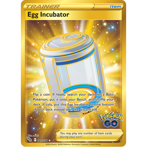 Egg Incubator (Secret) 087/078 Secret Rare Pokemon Go Pokemon Card Single
