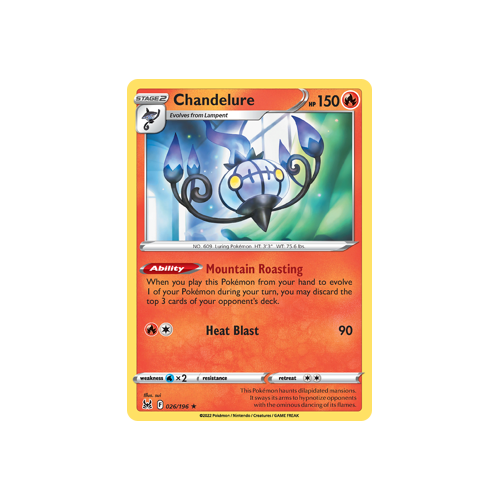 Chandelure 026/196 Holo Rare Lost Origin Single