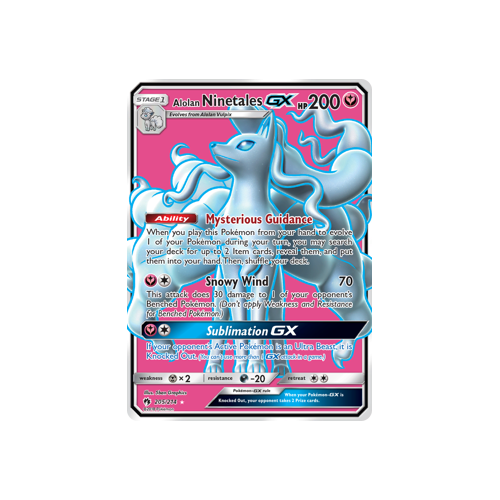 Alolan Ninetales-GX Full Art (205/214) Lost Thunder