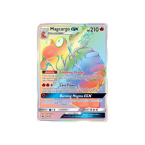 Magcargo GX Hyper Secret Rare (218/214) Lost Thunder