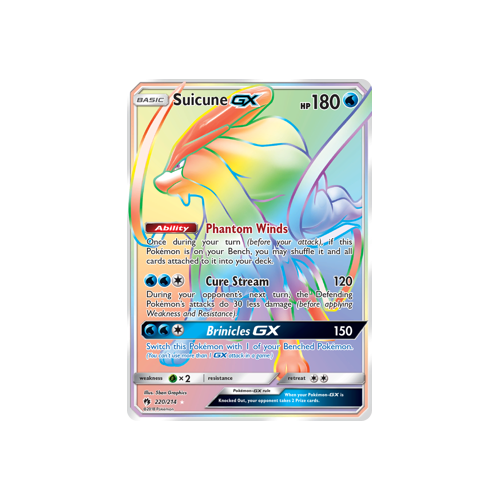 Suicune GX Hyper Secret Rare (220/214) Lost Thunder