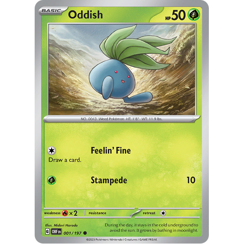 Oddish 001/197 Common Scarlet & Violet Obsidian Flames Card
