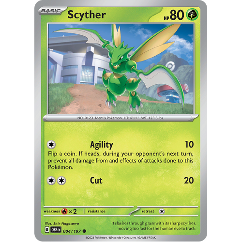 Scyther 004/197 Common Scarlet & Violet Obsidian Flames Card