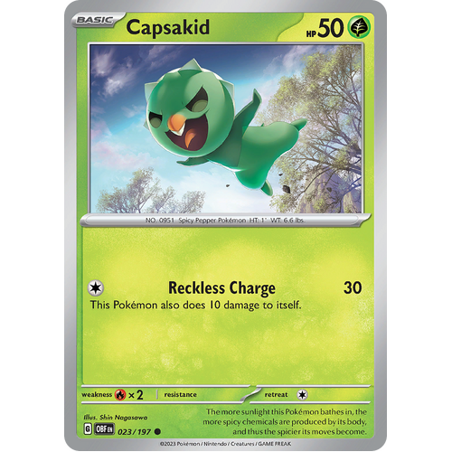 Capsakid 023/197 Common Scarlet & Violet Obsidian Flames Card