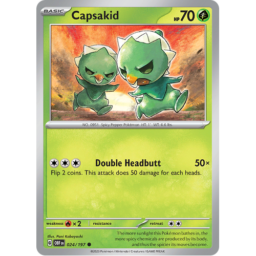 Capsakid  024/197 Common Scarlet & Violet Obsidian Flames Card