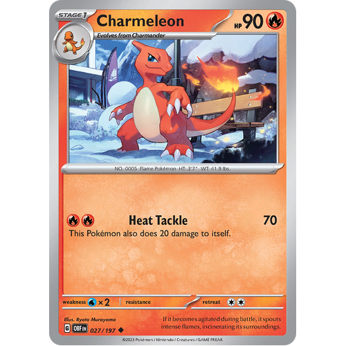 Charmeleon 027/197 Uncommon Scarlet & Violet Obsidian Flames Card