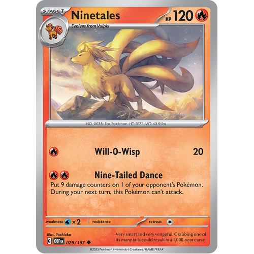 Ninetales 029/197 Uncommon Scarlet & Violet Obsidian Flames Card