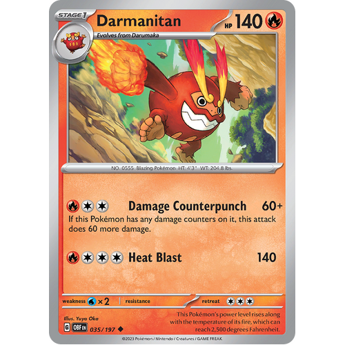 Darmanitan 035/197 Uncommon Scarlet & Violet Obsidian Flames Card