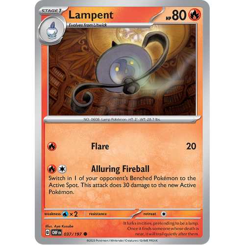 Lampent 037/197 Common Scarlet & Violet Obsidian Flames Card