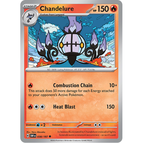 Chandelure 038/197 Uncommon Scarlet & Violet Obsidian Flames Card