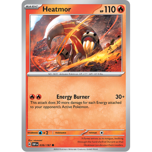 Heatmor 039/197 Common Scarlet & Violet Obsidian Flames Card