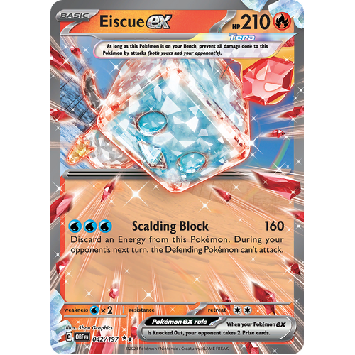 Eiscue ex 042/197 Double Rare Scarlet & Violet Obsidian Flames Card