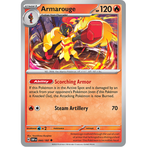Armarouge 044/197 Uncommon Scarlet & Violet Obsidian Flames Card