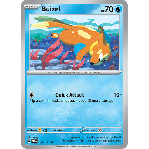 Buizel 048/197 Common Scarlet & Violet Obsidian Flames Card