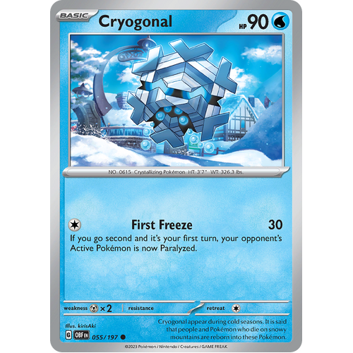 Cryogonal 055/197 Common Scarlet & Violet Obsidian Flames Card