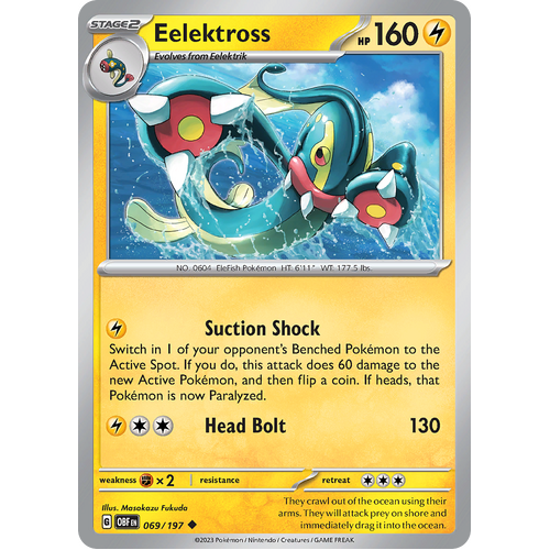 Eelektross 069/197 Uncommon Scarlet & Violet Obsidian Flames Card