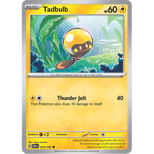 Tadbulb 075/197 Common Scarlet & Violet Obsidian Flames Card